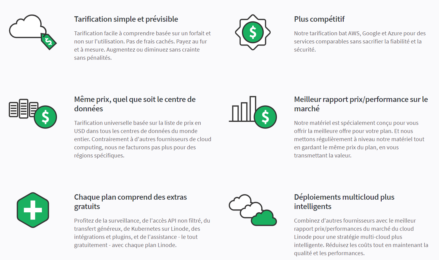 Les avantages avec Linode