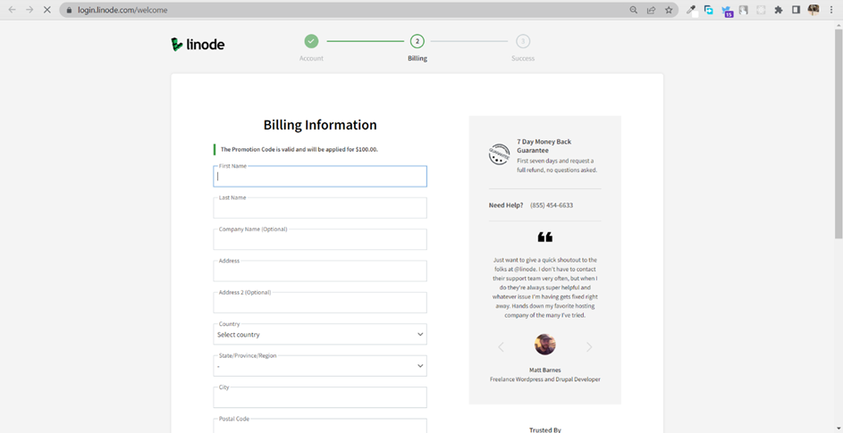 Linode information personnelle