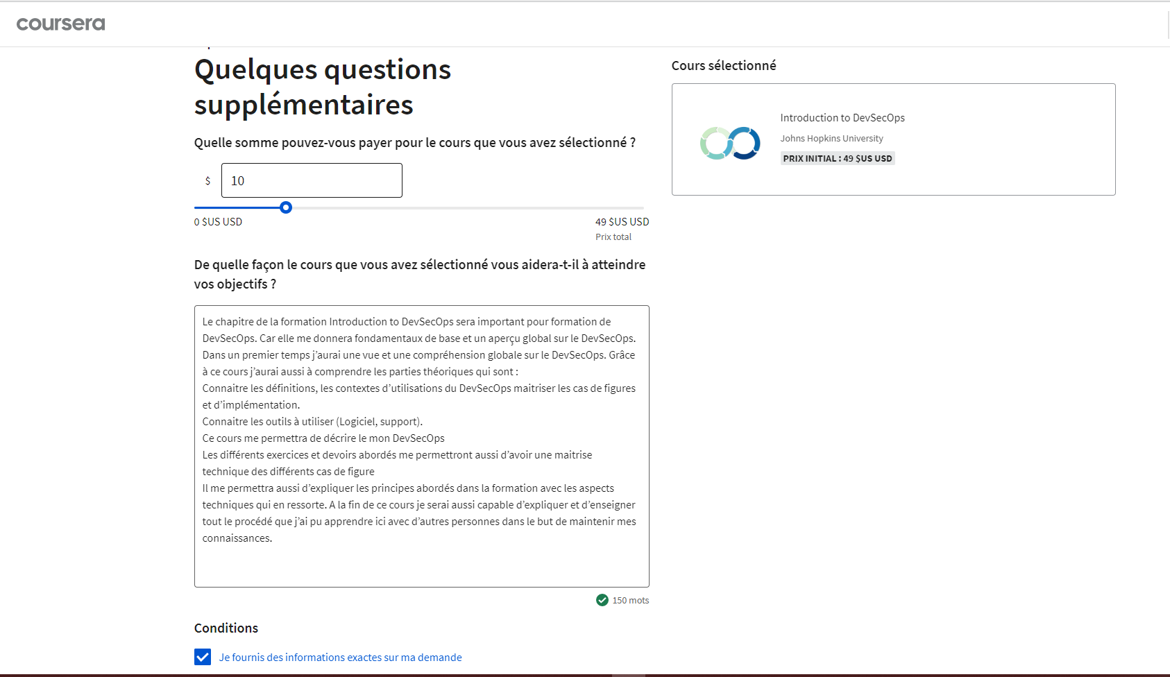 Formulaire Coursera 2