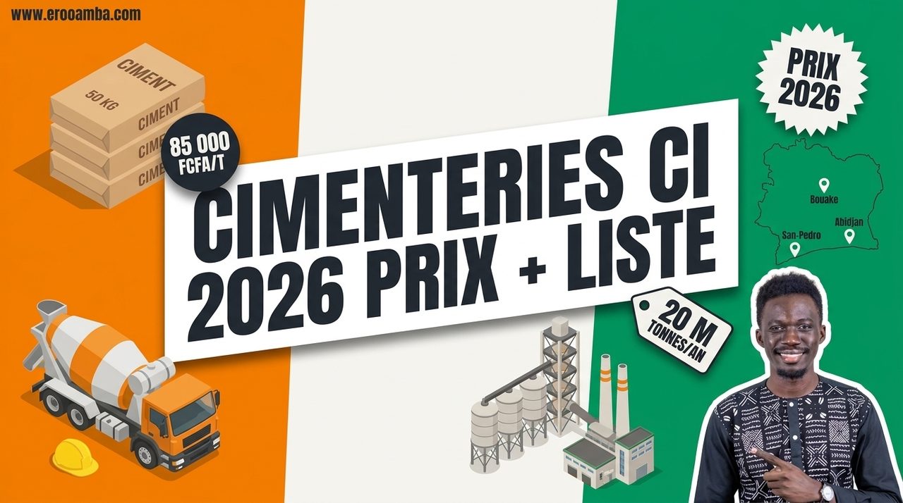 Cimenteries en Côte d'Ivoire 2026 : Prix Officiel du Ciment 42.5 N à 85 000 FCFA/t, Liste Complète des Producteurs et Barème par Circuit