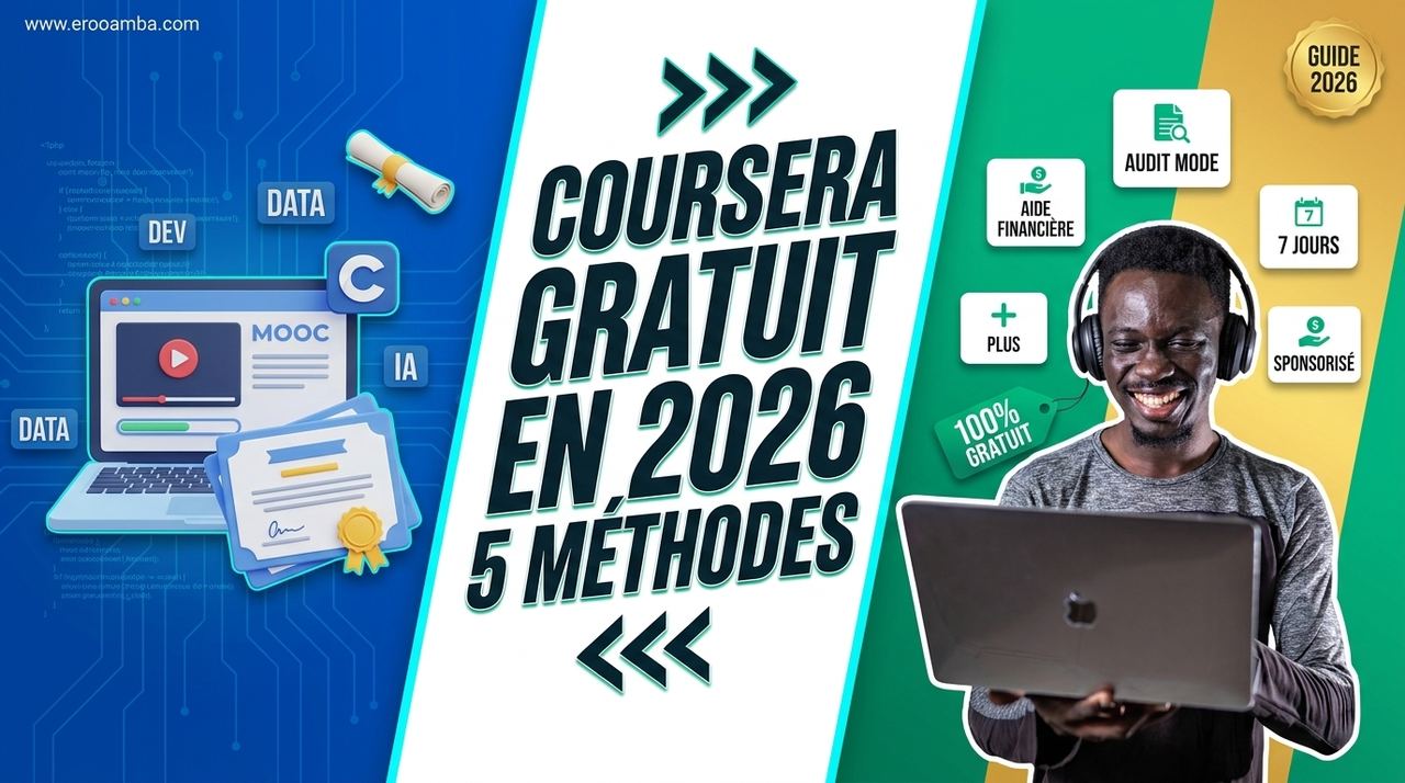 Suivre les Cours Coursera Gratuitement en 2026 : Les 5 Méthodes Officielles (Audit, Aide Financière, Coursera Plus…)
